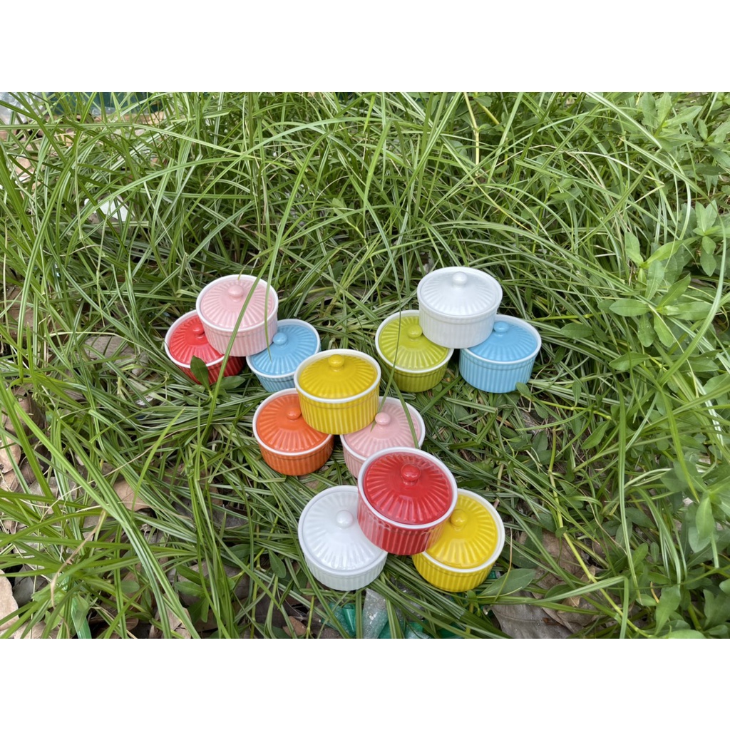 Combo 10 hũ đựng caramen/sữa chua/ramenkin kèm nắp