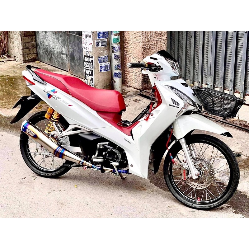 Full cây bô titanium đít nhom cho wave nhỏ , wave ZX giá đãgồm cổ bô bầu xoắnbộ phân loại Fuled wave125i