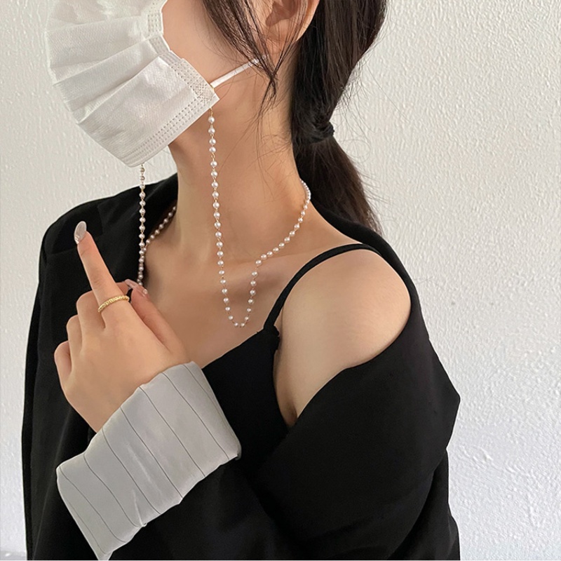 Dây đeo khẩu trang/mắt kính phong Ngọc trai ngọt ngào đáng yêu tinh tế của Hàn Quốc