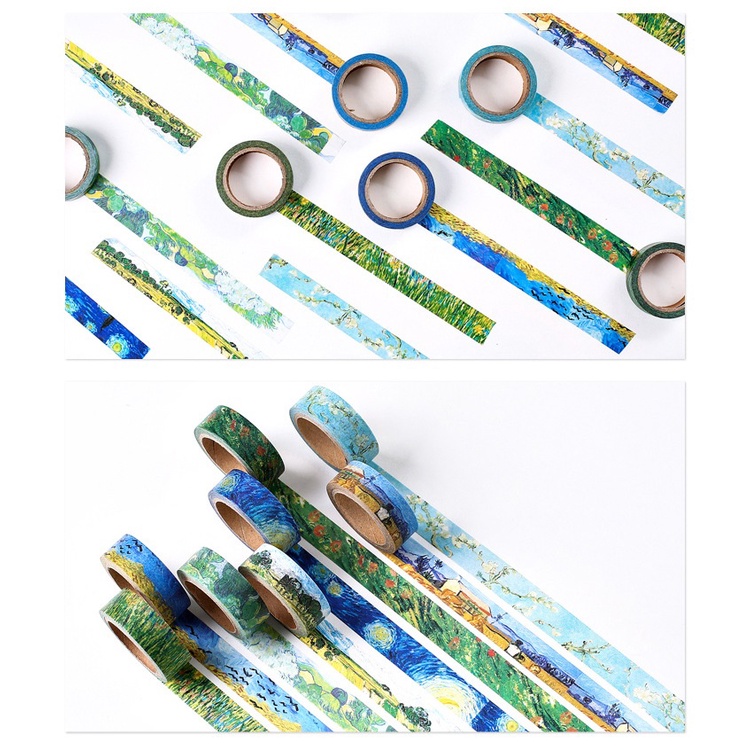 Washi Băng Dính Van Gogh Hoạ Tiết Tranh Nghệ Thuật Cá Tính Trang Trí Sáng Tạo