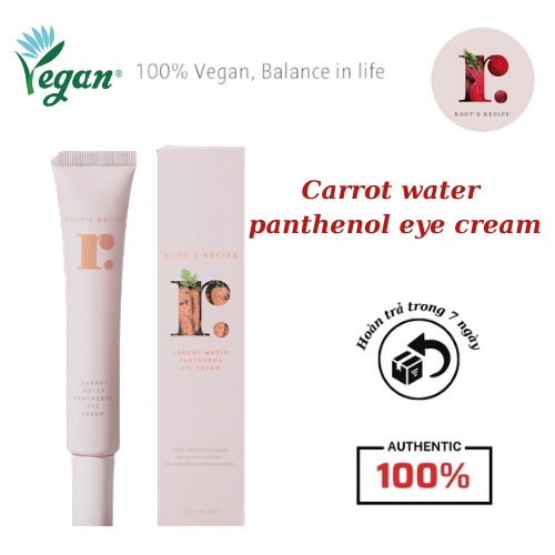 Kem Cà Rốt Thuần Chay Dưỡng Quầng Thâm Che Khuyết Điểm Rootsrecipe Carrot Eye Cream 30ml - KOBE YOUNG