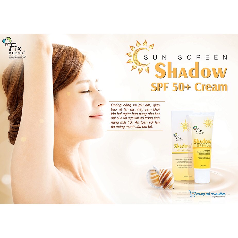 (CHÍNH HÃNG) Kem Chống Nắng Fixderma Shadow SPF 50+ 75g