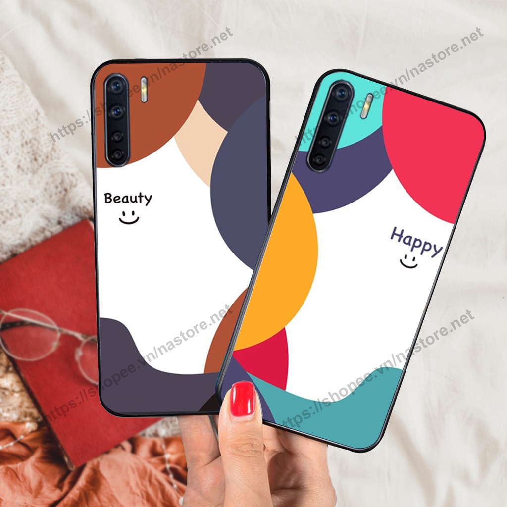 Ốp lưng Oppo A91 - Reno 3 mặt cười, họa tiết caro đơn giản đẹp cute