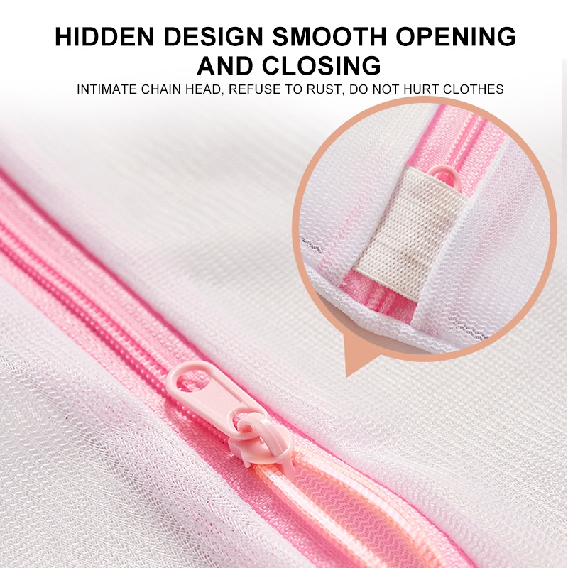 Túi giặt vớ/ đồ lót có thể xếp gọn có khóa kéo tiện dụng