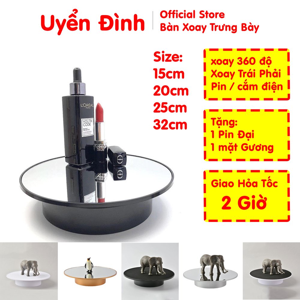Bàn xoay kệ trưng bày sản phẩm 360 xoay trái phải 15cm20cm25cm32cm