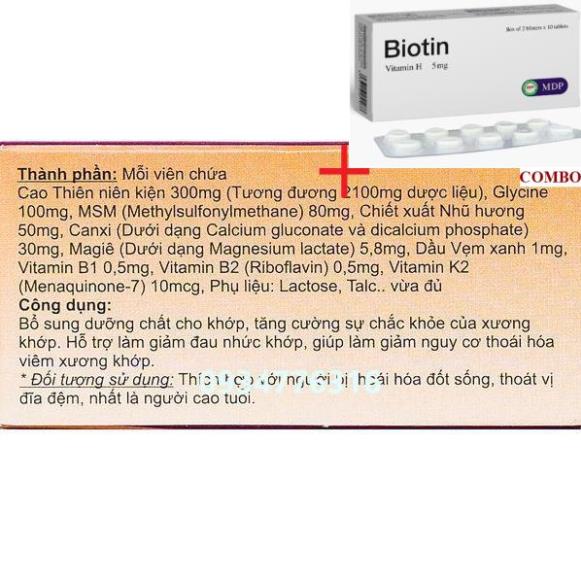 Combo Biotin 5mg+ ✅ Viên Uống CỐT THOÁI VƯƠNG- 3 vỉ x 10 viên