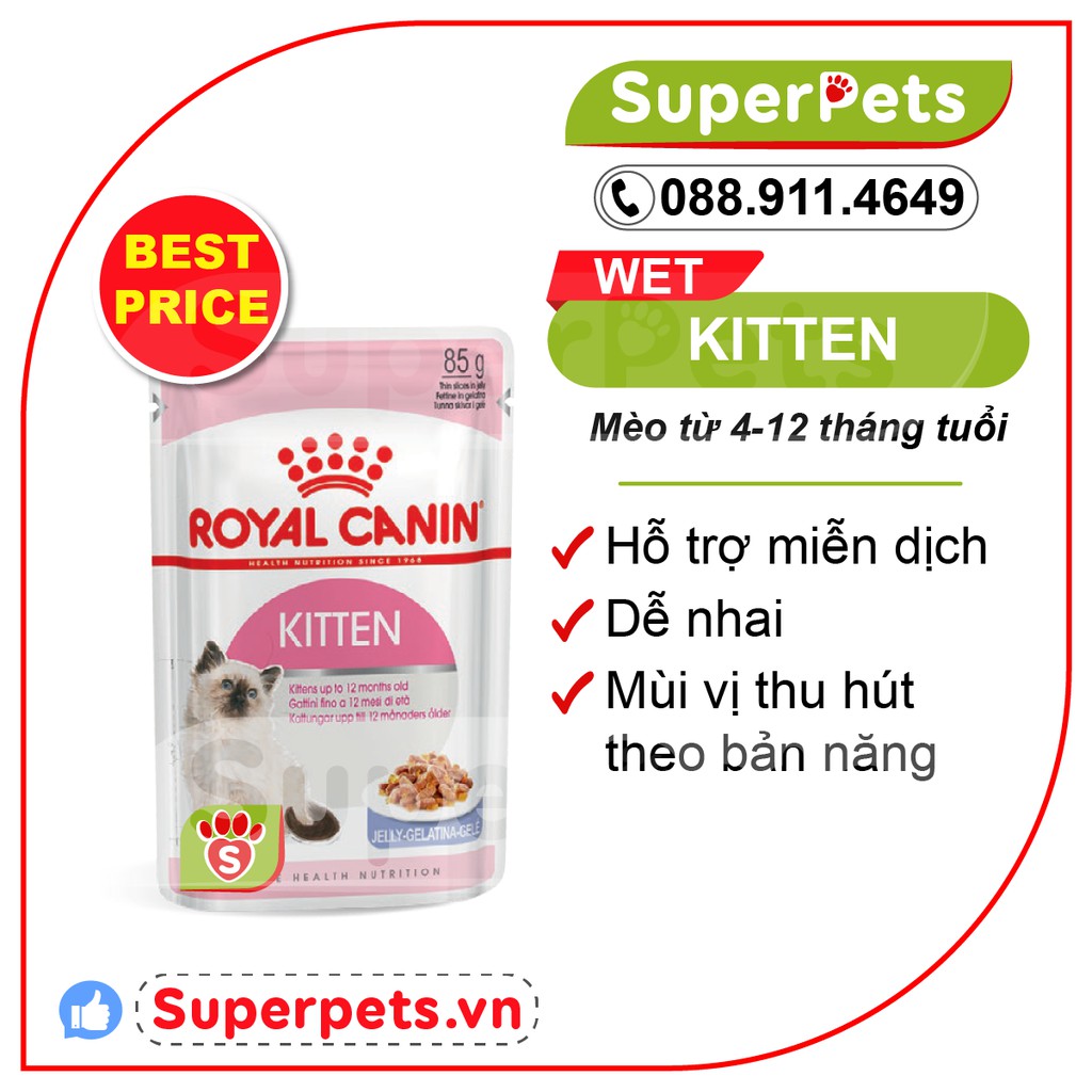 [ SIÊU XỊN ] Pate Cho Mèo Con Kitten Royal Canin Gói 85g Chính Hãng