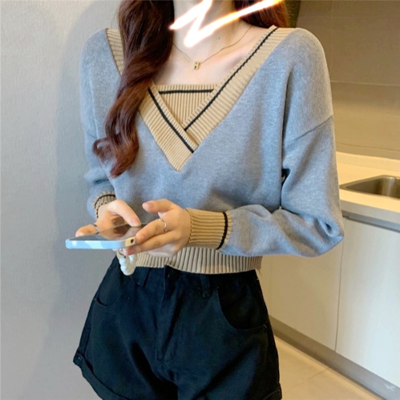 Áo Sweater Dệt Kim Dáng Rộng Thiết Kế Xinh Xắn Cho Nữ