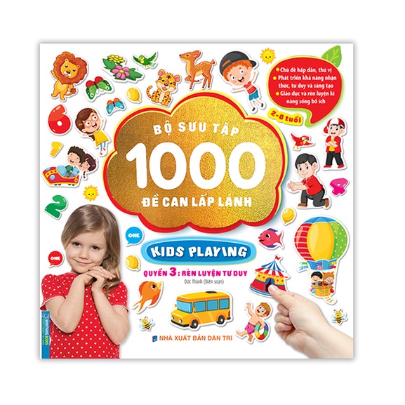 Sách - Bộ sưu tập 1000 đề can lấp lánh (2-8 tuổi) - QUYỂN 3 : Rèn luyện tư duy