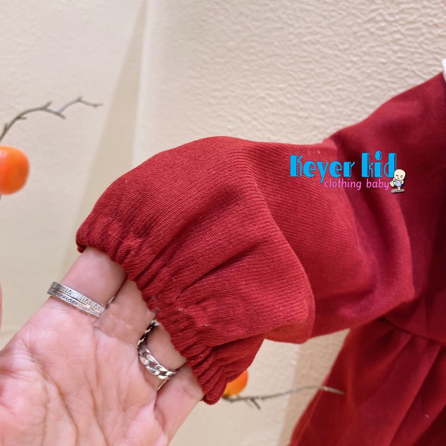 [TẠNG TẤT ĐƠN 150K] Váy Nhung BASSI Hàn Quốc Bé gái Chất Mềm Mịn Không Nhăn KEYER KID VN MÃ XUẤT VN09