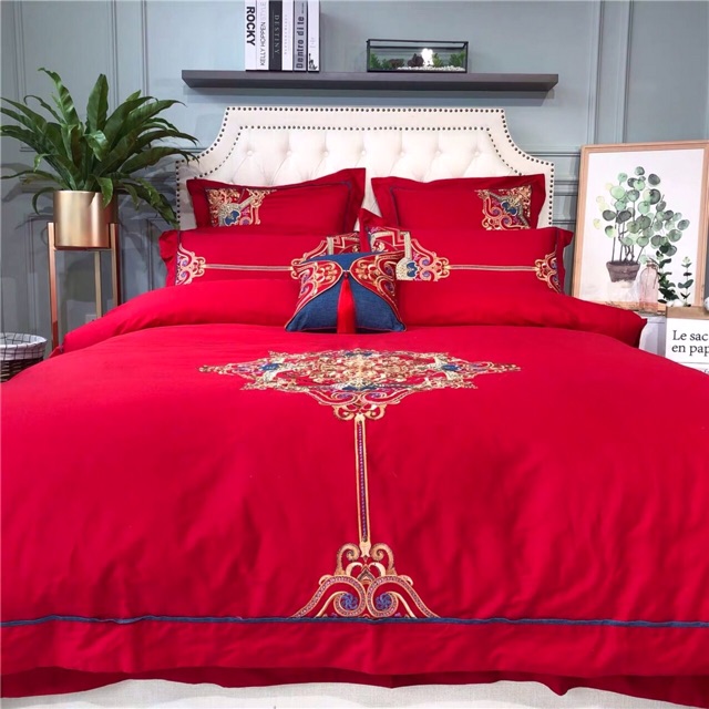 Bộ lụa thêu 6 món hoạ tiết sang chảnh