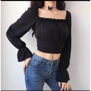 Áo thun tay dài phối đan dây sau lưng thời thượng TTSLA0368