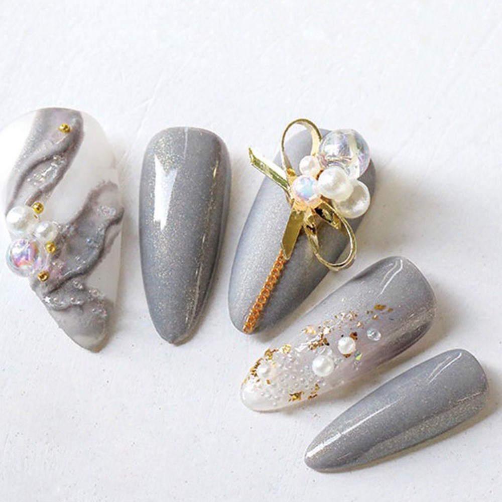 [Hàng mới về] Hạt Kim Loại 3D Màu Trơn Trang Trí Móng Tay Nghệ Thuật Sang Trọng