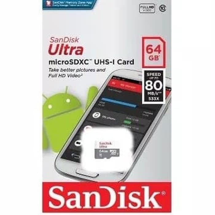 Điện Thoại Sandisk Microsd Ultra 64gb Lên Đến 80mb / S Class 10 Chính Hãng