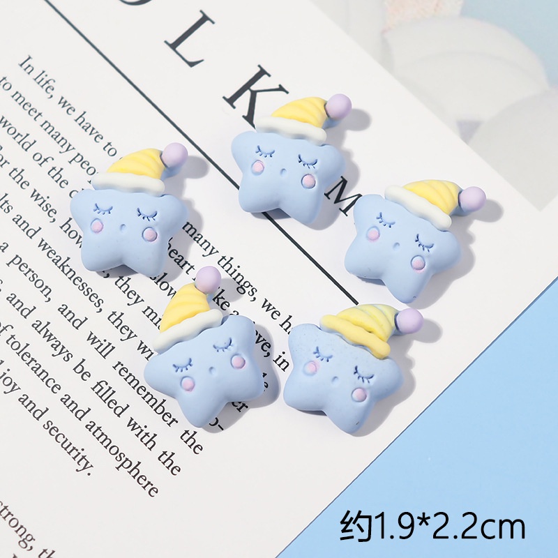 Bộ 10 miếng resin dán trang trí điện thoại hình đám mây/cầu vồng đáng yêu