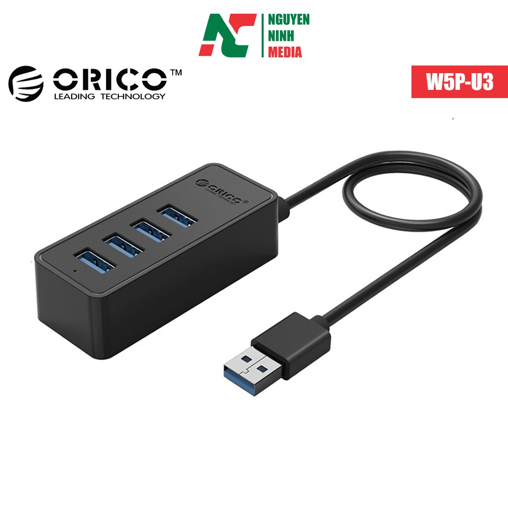 Hub USB 3.0 Orico 4 Cổng W5P-U3 - Hàng Chính Hãng