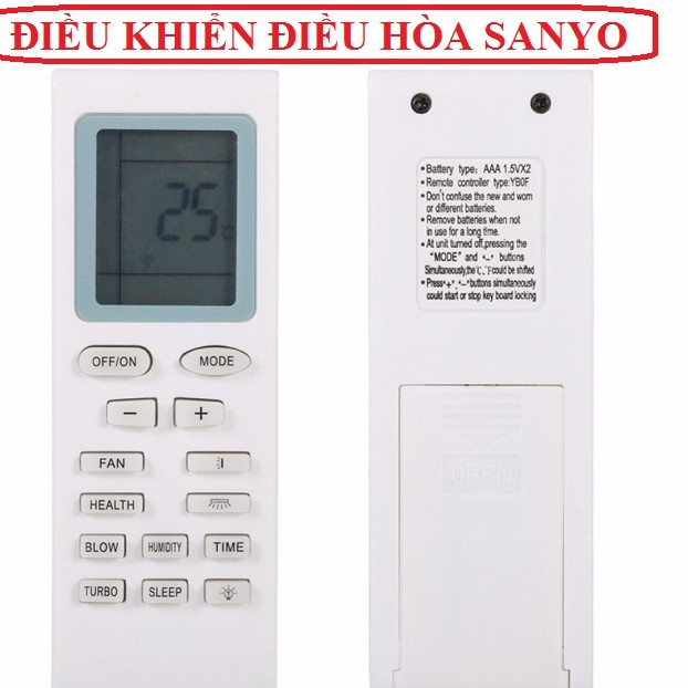 REMOTE MÁY LẠNH SANYO - Điều Khiển Sanyo 2 chiều