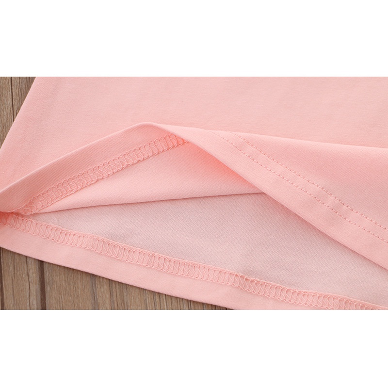 Set Áo Thun Cổ Tròn In Hoạt Hình Phối Quần Short Thời Trang Cá Tính Cho Bé Gái