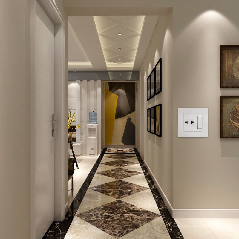 Công Tắc Đèn 2 Chiều 1 Gang Bằng Sứ Màu Trắng