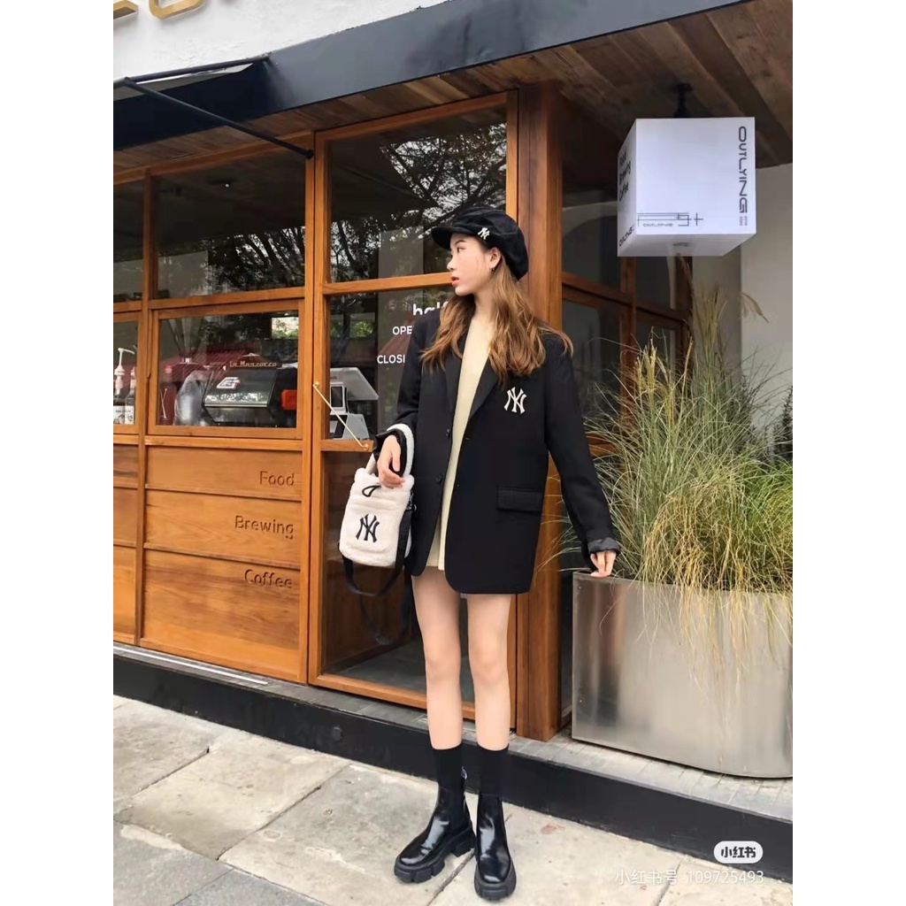 MLB Áo Khoác Bóng Chày NY Dáng Rộng Phong Cách Hàn Quốc Thời Trang Mùa Thu Cho Nữ | BigBuy360 - bigbuy360.vn