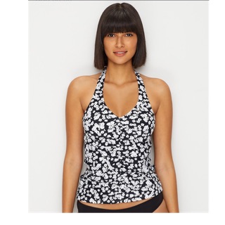 Áo bơi bikini nữ đep cổ yếm hoa sang chảnh  ANNE Cole  Signature xuất xịn top, UV100protect AMGOBET ANN07