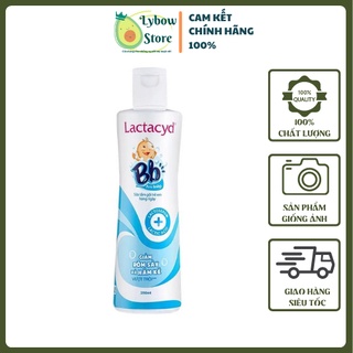 Sữa Tắm Gội Cho Bé Lactacyd BB Giảm Rôm Sẩy Hăm Kẻ, Không Gây Kích Ứng, An Toàn Cho Da Trẻ Sơ Sinh Chai 250ml