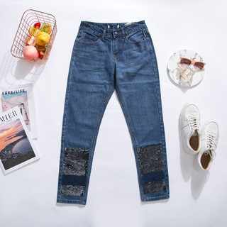 Quần Jeans, quần bò nữ ống đính vẩy lấp lánh cá tính LXK66338