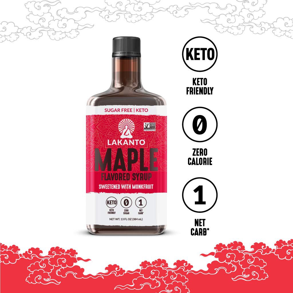 SIRO KHÔNG ĐƯỜNG-SYRUP LÁ PHONG Lakanto Sugar Free Maple Syrup-Monkfruit Sweetener, ÍT CALO-KETO-EAT CLEAN, 384ml (13oz)