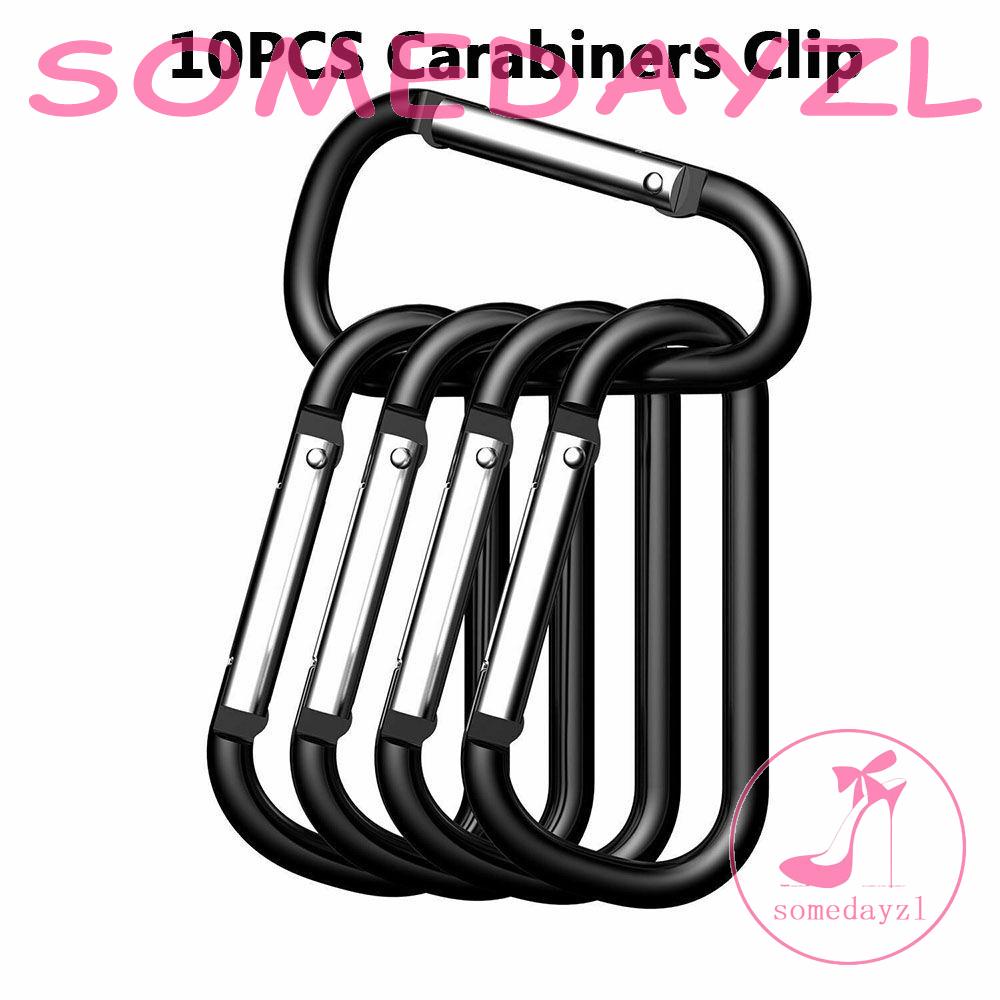 Bộ 10 Móc Khóa Carabiner Hình Chữ D Nhỏ Gọn Tiện Dụng