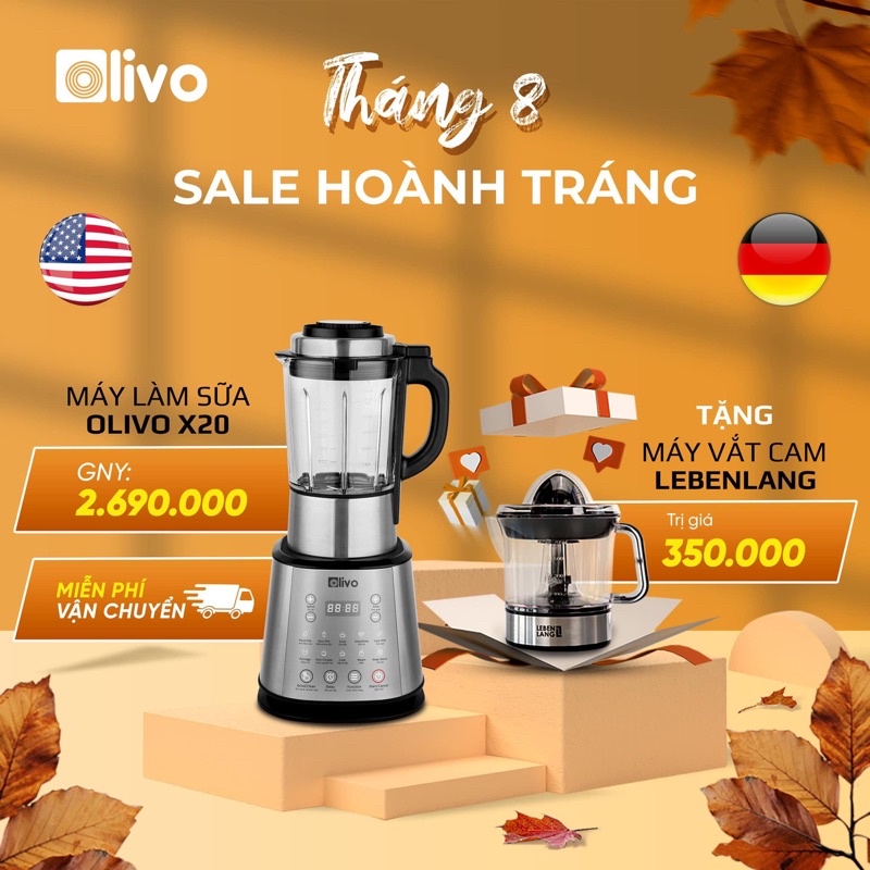 MÁY LÀM SỮA HẠT OLIVO X20 PHIÊN BẢN TIẾNG VIỆT