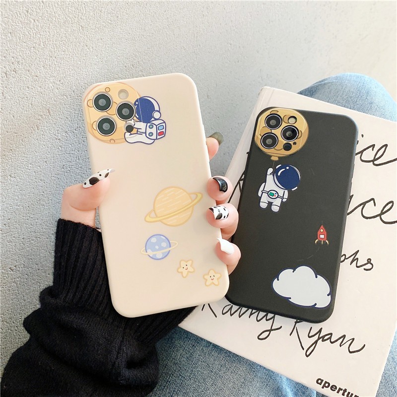 Ốp lưng iphone cạnh vuông in hình viền Space Astronaut 7plus/8plus/x/xs/11/11promax/12/12promax - DT08 Dino Case