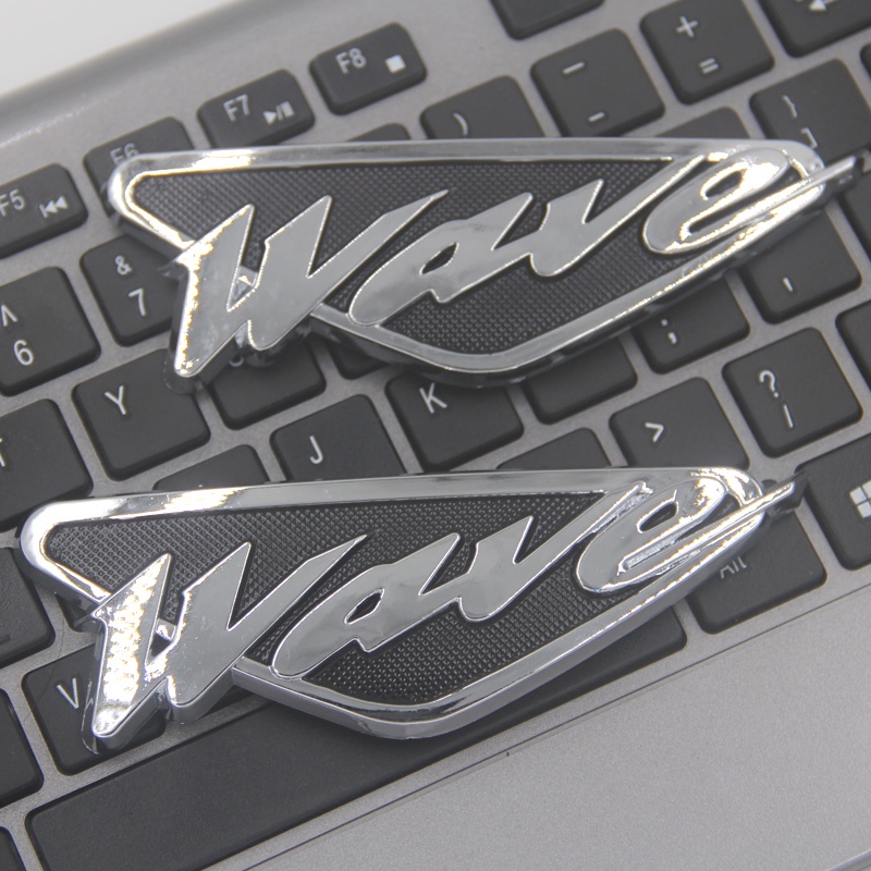 Honda Wave Logo Chrome bằng nhựa cho xe máy Wave 125 Biểu tượng bình xăng 1 Cặp