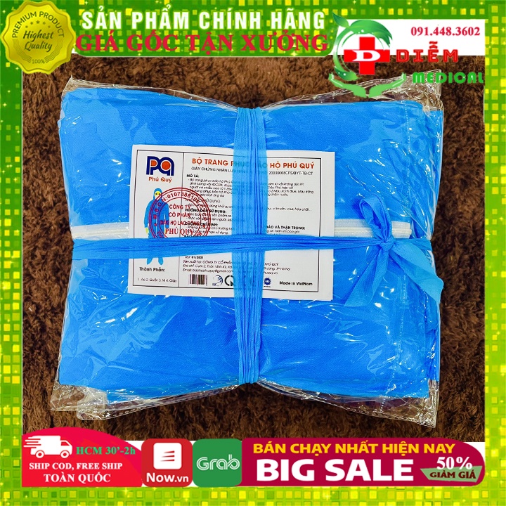 [7 Bộ 4 món] Đồ Bảo Hộ Y Tế Phú Quý level 1, Quần áo phòng dịch, 4 món