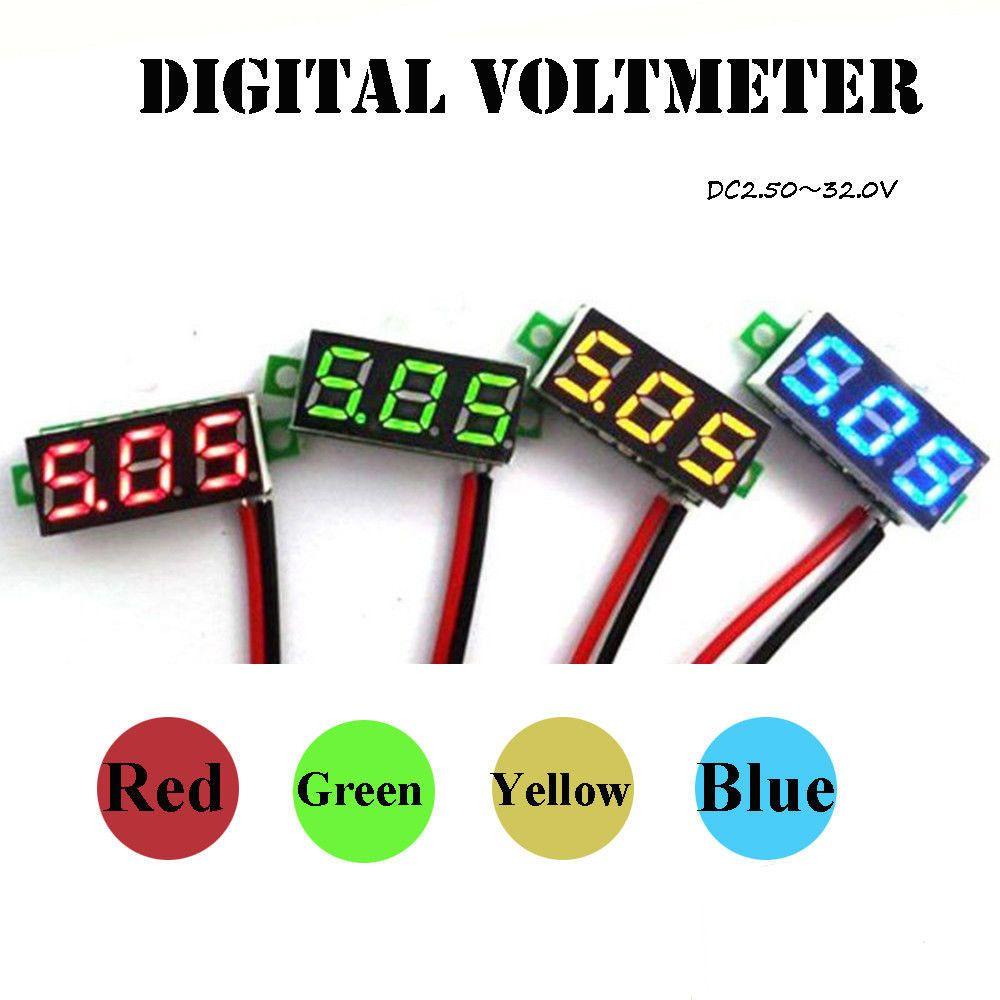Bảng Điều Khiển Vôn Kế Kỹ Thuật Số 2 Dây DC0-30V Cho Xe Hơi Xe Máy