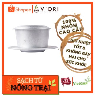 Phin Pha Cà Phê V'Ori Cao Cấp màu bạc giữ nhiệt tốt