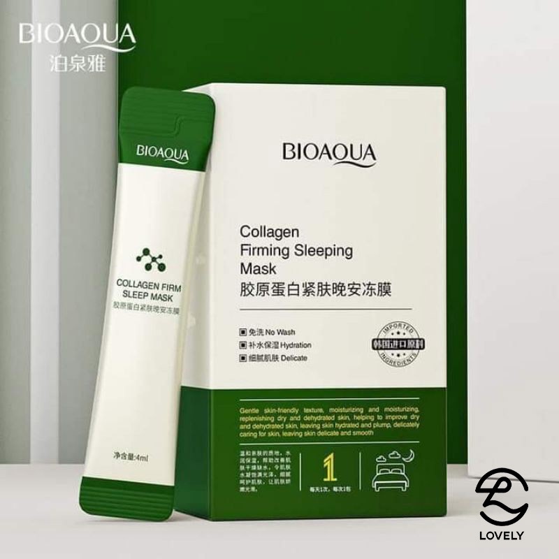 Hộp 20 gói mặt nạ ngủ thạch collagen Bioaqua Nâng cơ mặt nội địa trung