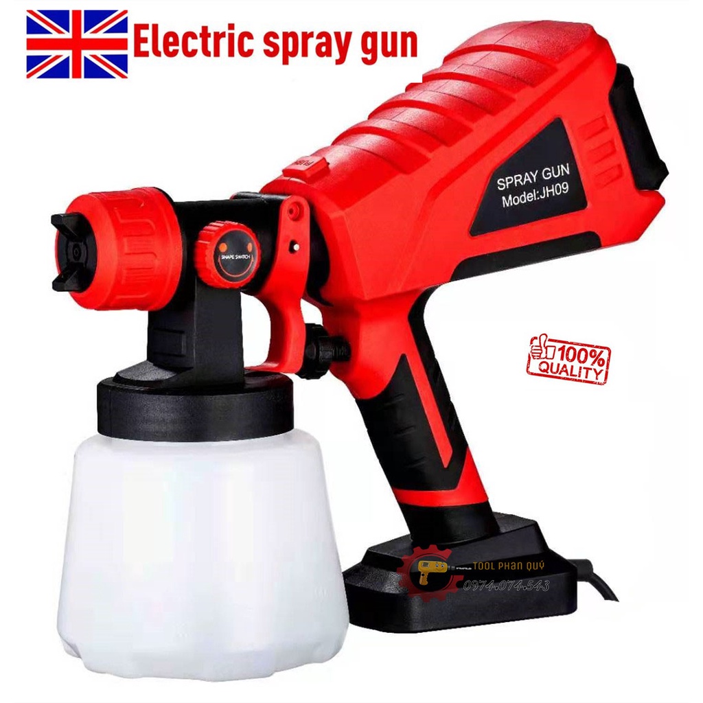 HOT!!! Súng Phun Sơn Cầm Tay SPRAY GUN - JH09 - Dùng điện 220V - Công suất 600W - Bình 1lLít - Bảo hành 12 tháng