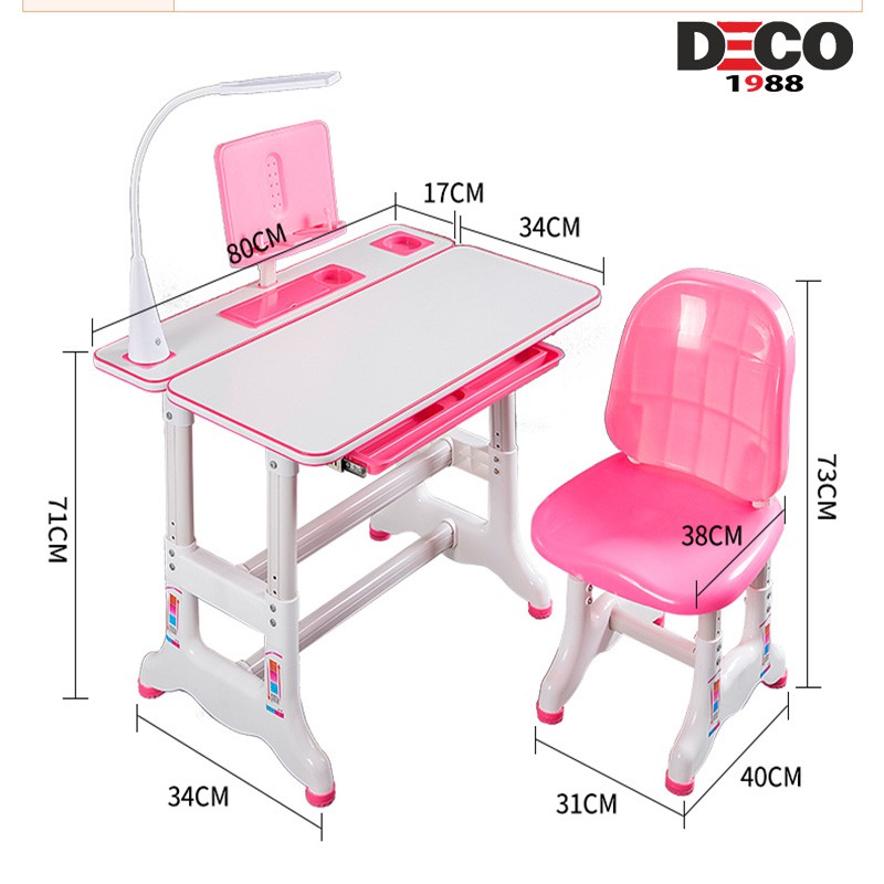 Bàn học sinh thông minh chống gù chống cận cho bé chân tứ trụ mặt bàn nghiêng 60 độ ( tặng kèm đèn led) | BigBuy360 - bigbuy360.vn