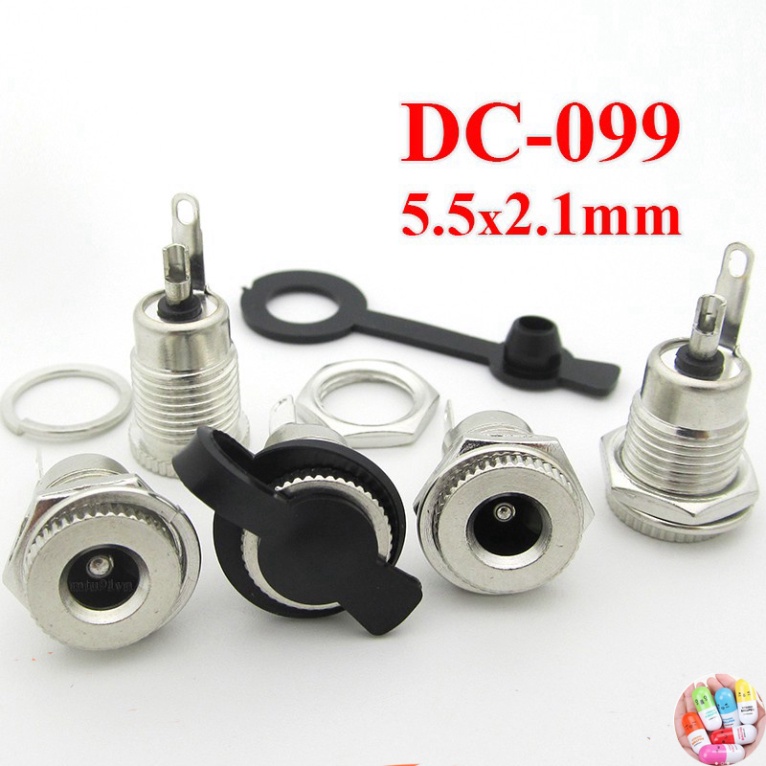 Jack sạc DC-099 chuẩn 5.5mm x 2.1mm (Jack DC Có cao su chống nước)