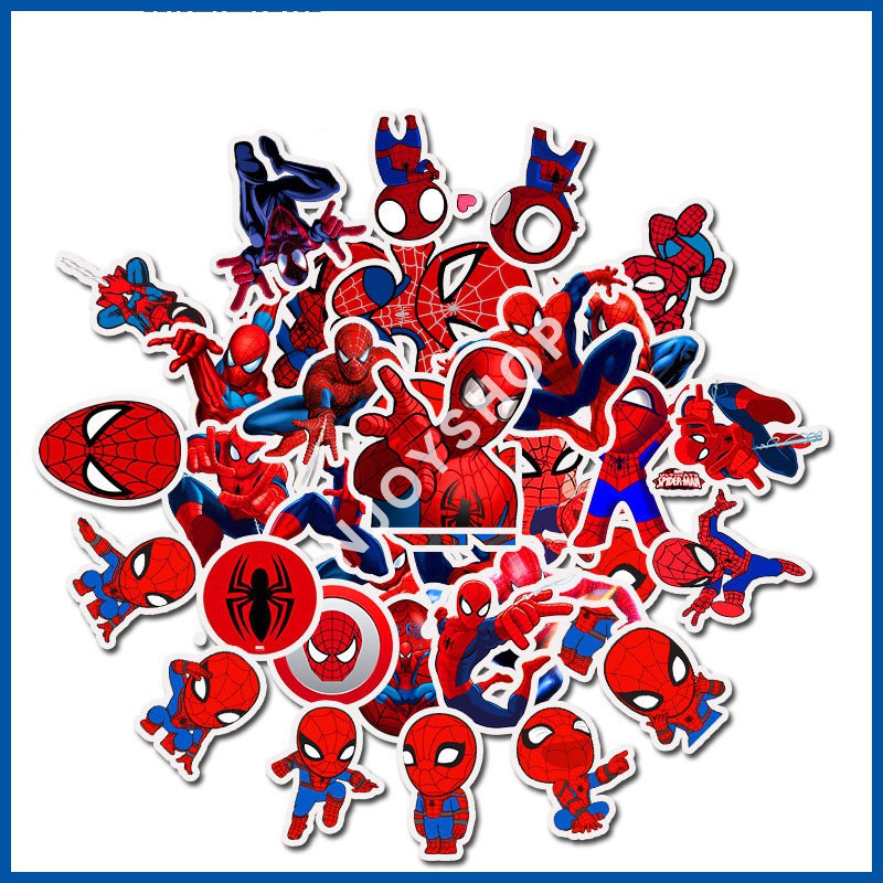 [FREESHIP 40K] SET 35 MIẾNG STICKER SPIDERMAN CHỐNG NƯỚC DÁN NÓN BẢO HIỂM, LAPTOP, VALI, TỦ, BÀN HỌC, XE MÁY