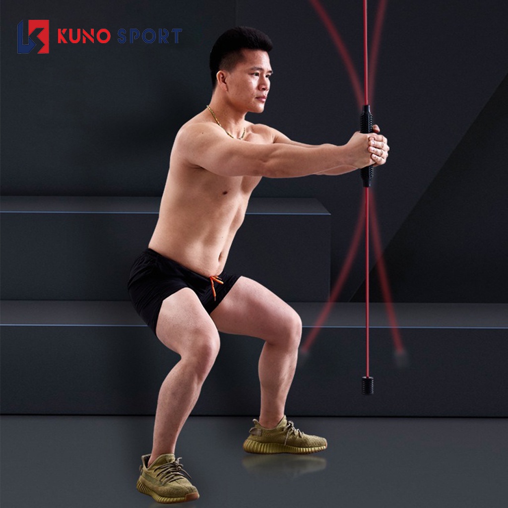 Gậy rung đàn hồi tập gym KUNO SPORT có thể tháo rời