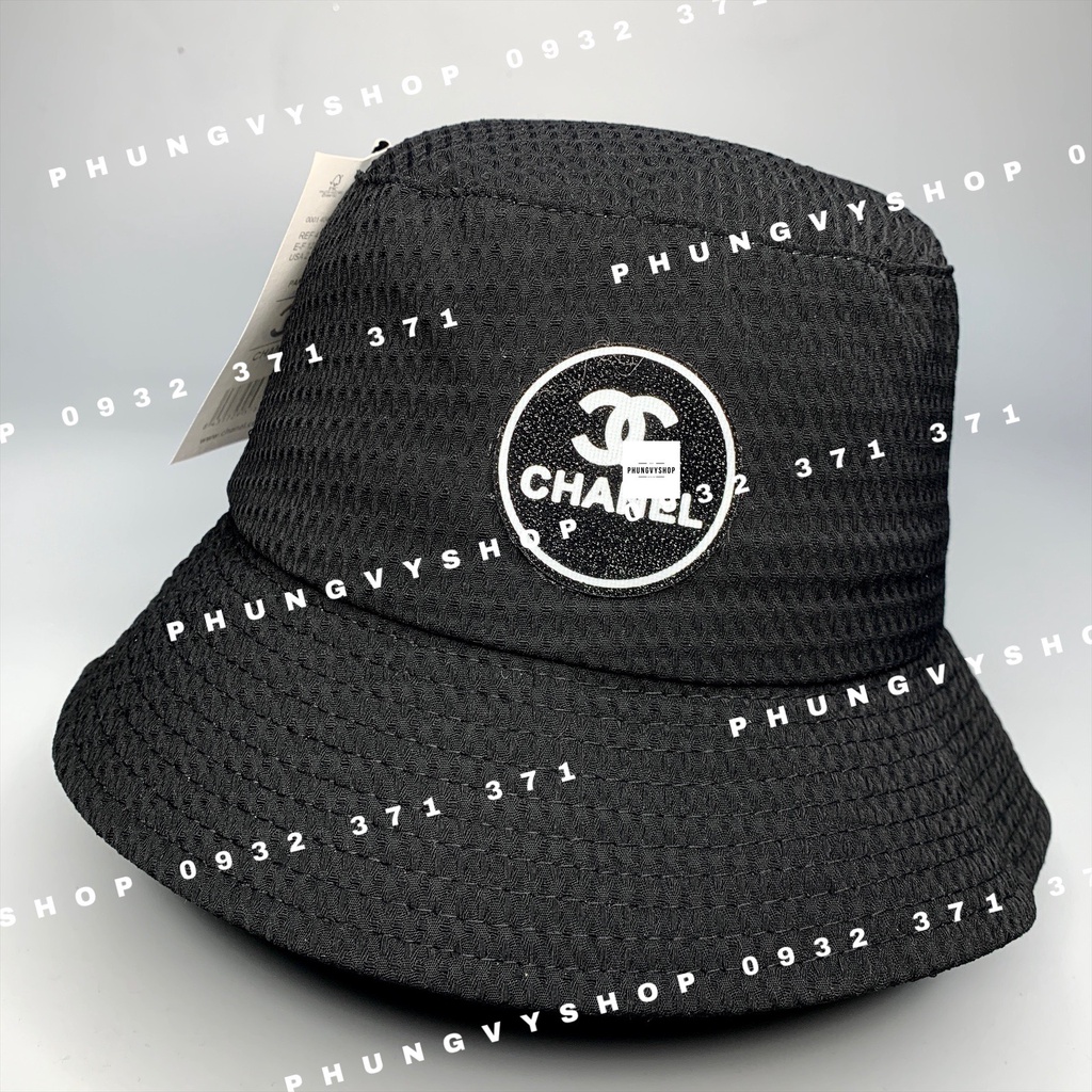 Mũ bucket tai bèo vành basic unisex nam nữ - BO XỐP LOGO TRÒN CHÀ EO KIM - nón cụp sụp