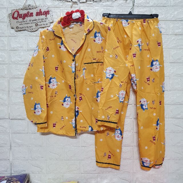 Pizama quần dài tay dài, phom 55kg