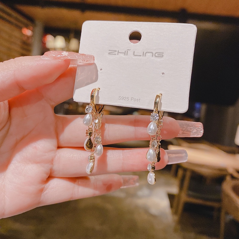 Khuyên Tai Bạc S925 Đính Ngọc Trai Sang Trọng Thời Trang 2022