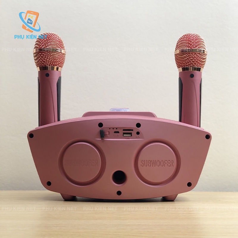 [CHÍNH HÃNG] Loa karaoke mini SD 306 hát chuẩn tặng kèm 2 mic kết nối bluetooth hỗ trợ ghi âm tách lời- BH 6 tháng