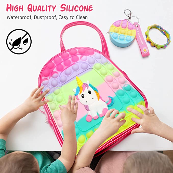 Ba Lô Pop Túi Đi Học Kỳ Lân Kỳ Lân Đồ Chơi Kỳ Lân Minnie Pop It Fidget Spinner Cỡ Lớn