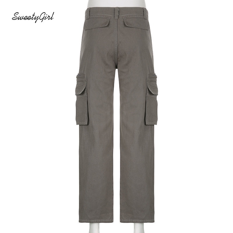 Quần Dài Thể Thao Lưng Thấp Màu Xám Trơn Phối Nút Thời Trang 2022 Cho Nữ