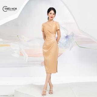 Đầm cho nữ trung niên, thiết kế xếp ly trẻ trung, form ôm cực kỳ tôn dáng, dự tiệc cao cấp, sang trọng Y0817