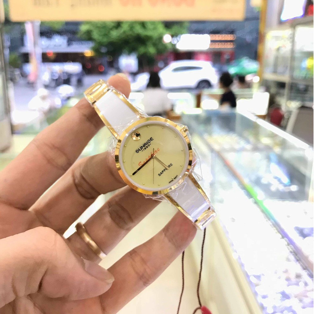 Đồng hồ nữ SUNRISE 9968SA Vành Đá sang trọng quý phái Kính Sapphire chống xước chống nước tuyệt đối | BigBuy360 - bigbuy360.vn