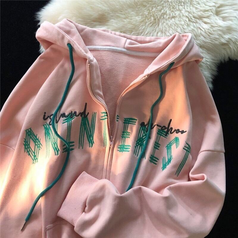 [NEW] Áo Khoác Hoodie Có Mũ 2 Lớp Thêu Chữ INTEREST Chất Nỉ Thoáng Mát Dầy Dặn Ulzzang Giữ Nhiệt Chống Nắng( Hàng Sẵn)